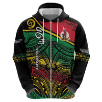 Vanuatu 46th Year Anniversary Hoodie Vintage Grunge Vanuatu Flag Heritage LT9 - Polynesian Pride