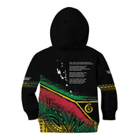 Vanuatu 46th Year Anniversary Kid Hoodie Vintage Grunge Vanuatu Flag Heritage LT9 - Polynesian Pride