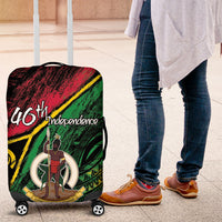 Vanuatu 46th Year Anniversary Luggage Cover Vintage Grunge Vanuatu Flag Heritage LT9 Black - Polynesian Pride
