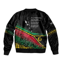 Vanuatu 46th Year Anniversary Sleeve Zip Bomber Jacket Vintage Grunge Vanuatu Flag Heritage LT9 - Polynesian Pride