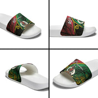 Vanuatu 46th Year Anniversary Slide Sandals Vintage Grunge Vanuatu Flag Heritage LT9 - Polynesian Pride