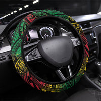 Vanuatu 46th Year Anniversary Steering Wheel Cover Vintage Grunge Vanuatu Flag Heritage LT9 Universal Fit Black - Polynesian Pride