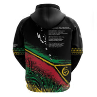 Vanuatu 46th Year Anniversary Zip Hoodie Vintage Grunge Vanuatu Flag Heritage LT9 - Polynesian Pride