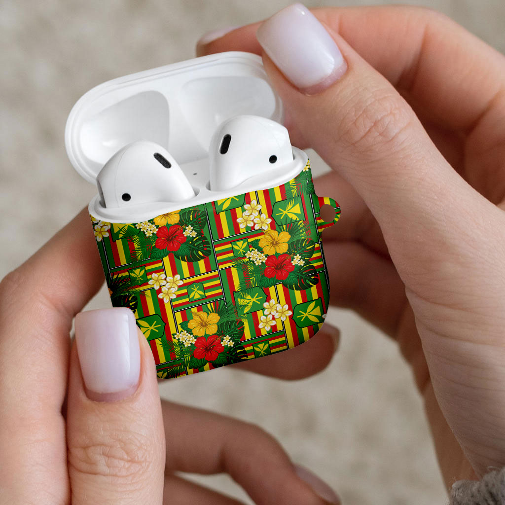 Hawaii Kanaka Maoli Hibiscus AirPods Case Hawaiian Flag Motif