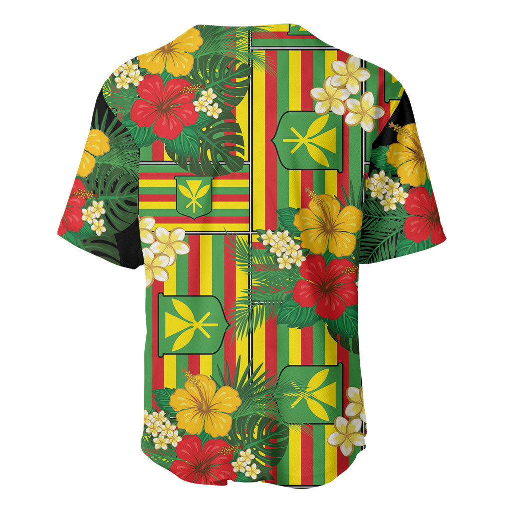 Hawaii Kanaka Maoli Hibiscus Baseball Jersey Hawaiian Flag Motif