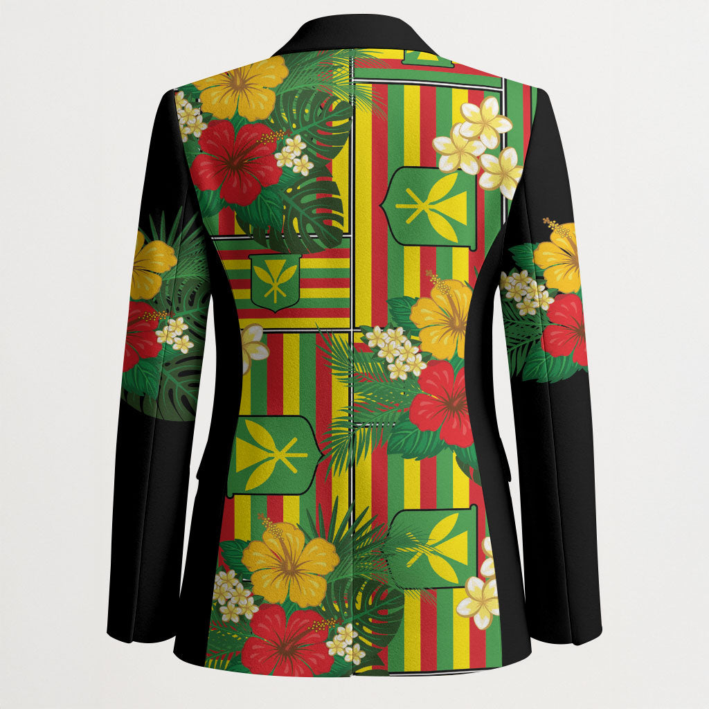 Hawaii Kanaka Maoli Hibiscus Blazer Hawaiian Flag Motif