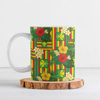 Hawaii Kanaka Maoli Hibiscus Ceramic Mug Hawaiian Flag Motif