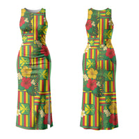 Hawaii Kanaka Maoli Hibiscus Couples Matching Tank Maxi Dress and Hawaiian Shirt Hawaiian Flag Motif LT9 - Polynesian Pride