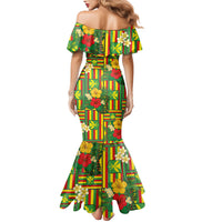 Hawaii Kanaka Maoli Hibiscus Family Matching Mermaid Dress and Hawaiian Shirt Hawaiian Flag Motif
