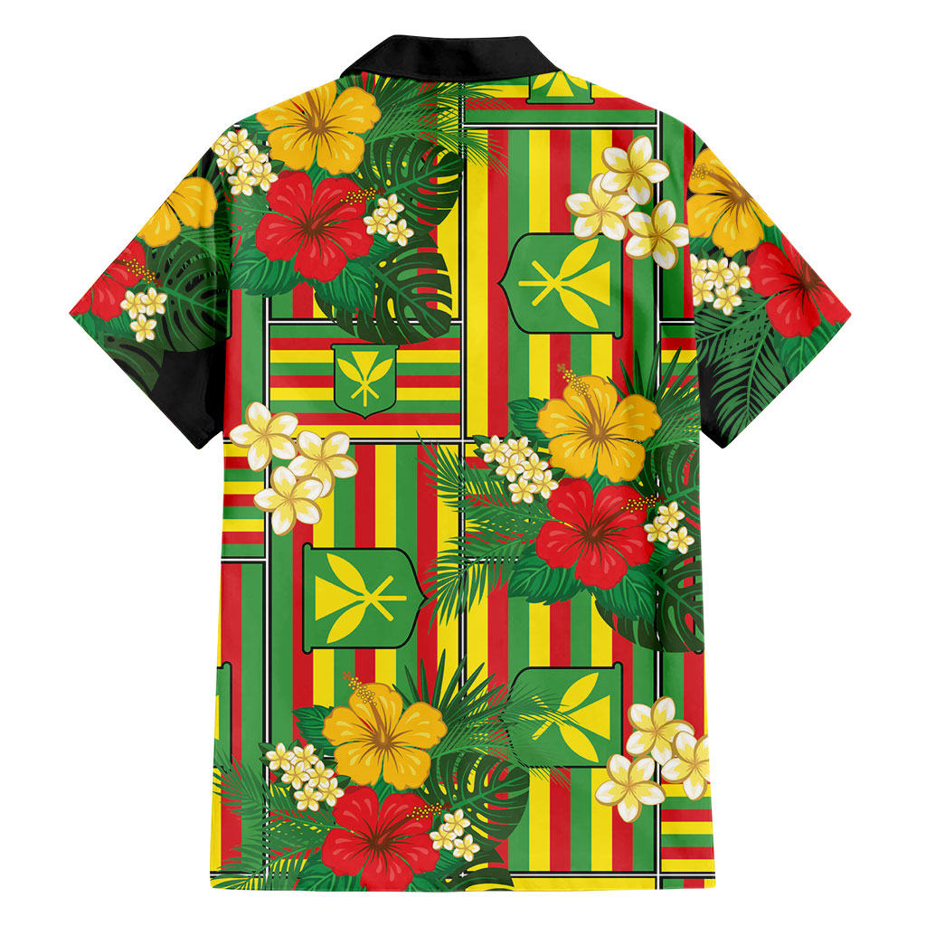 Hawaii Kanaka Maoli Hibiscus Family Matching Short Sleeve Bodycon Dress and Hawaiian Shirt Hawaiian Flag Motif