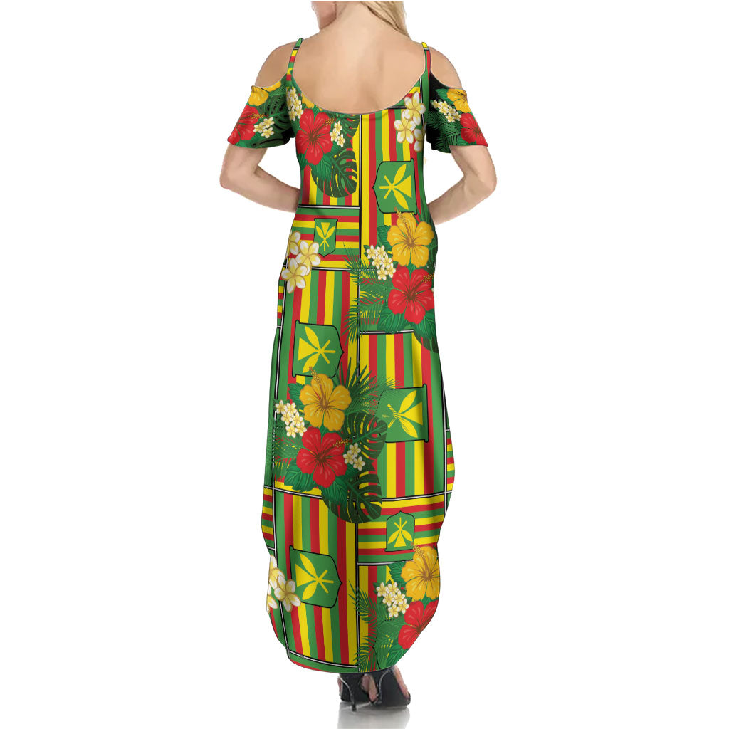 Hawaii Kanaka Maoli Hibiscus Family Matching Summer Maxi Dress and Hawaiian Shirt Hawaiian Flag Motif