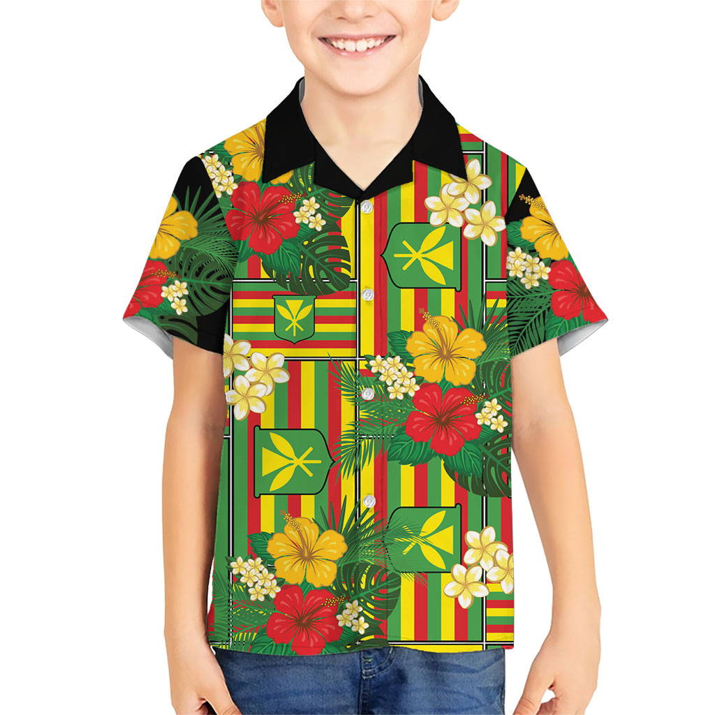 Hawaii Kanaka Maoli Hibiscus Family Matching Summer Maxi Dress and Hawaiian Shirt Hawaiian Flag Motif