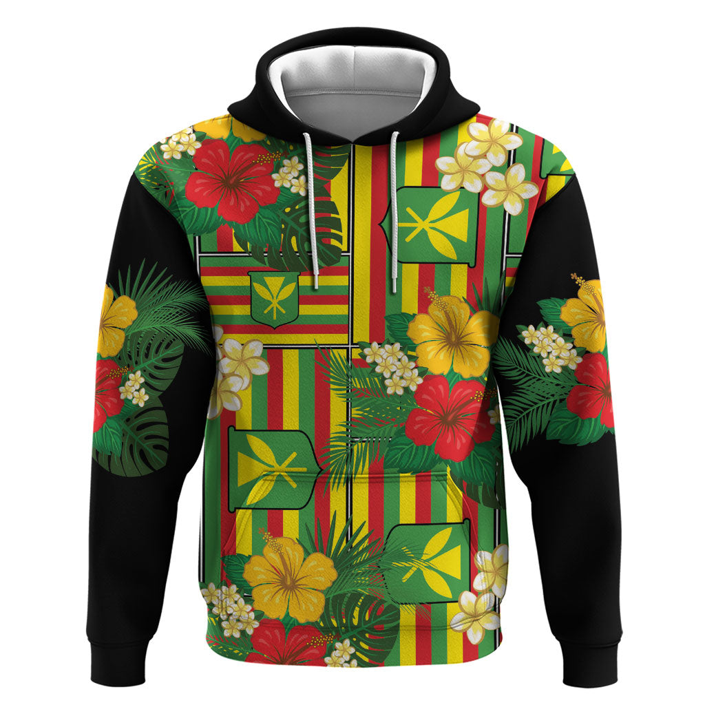 Hawaii Kanaka Maoli Hibiscus Hoodie Hawaiian Flag Motif