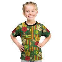 Hawaii Kanaka Maoli Hibiscus Kid T Shirt Hawaiian Flag Motif
