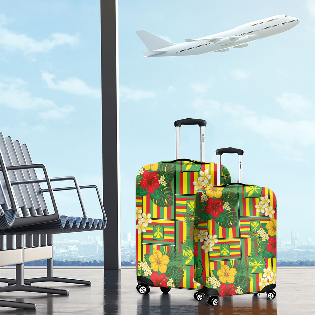 Hawaii Kanaka Maoli Hibiscus Luggage Cover Hawaiian Flag Motif