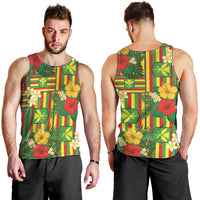 Hawaii Kanaka Maoli Hibiscus Men Tank Top Hawaiian Flag Motif