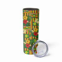 Hawaii Kanaka Maoli Hibiscus Skinny Tumbler Hawaiian Flag Motif