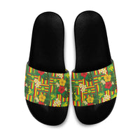 Hawaii Kanaka Maoli Hibiscus Slide Sandals Hawaiian Flag Motif