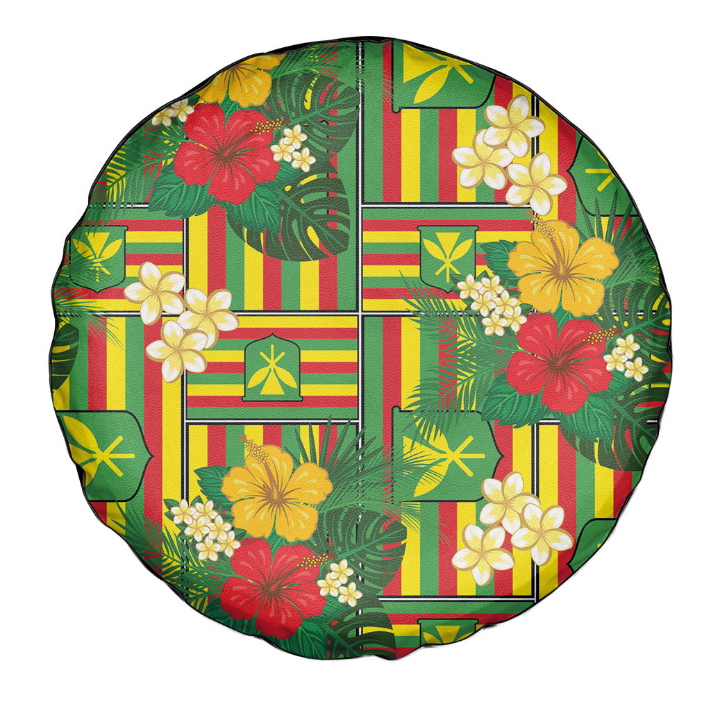 Hawaii Kanaka Maoli Hibiscus Spare Tire Cover Hawaiian Flag Motif