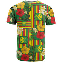 Hawaii Kanaka Maoli Hibiscus T Shirt Hawaiian Flag Motif