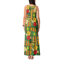Hawaii Kanaka Maoli Hibiscus Tank Maxi Dress Hawaiian Flag Motif