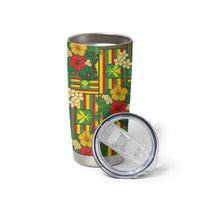 Hawaii Kanaka Maoli Hibiscus Tumbler Cup Hawaiian Flag Motif