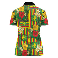 Hawaii Kanaka Maoli Hibiscus Women Polo Shirt Hawaiian Flag Motif