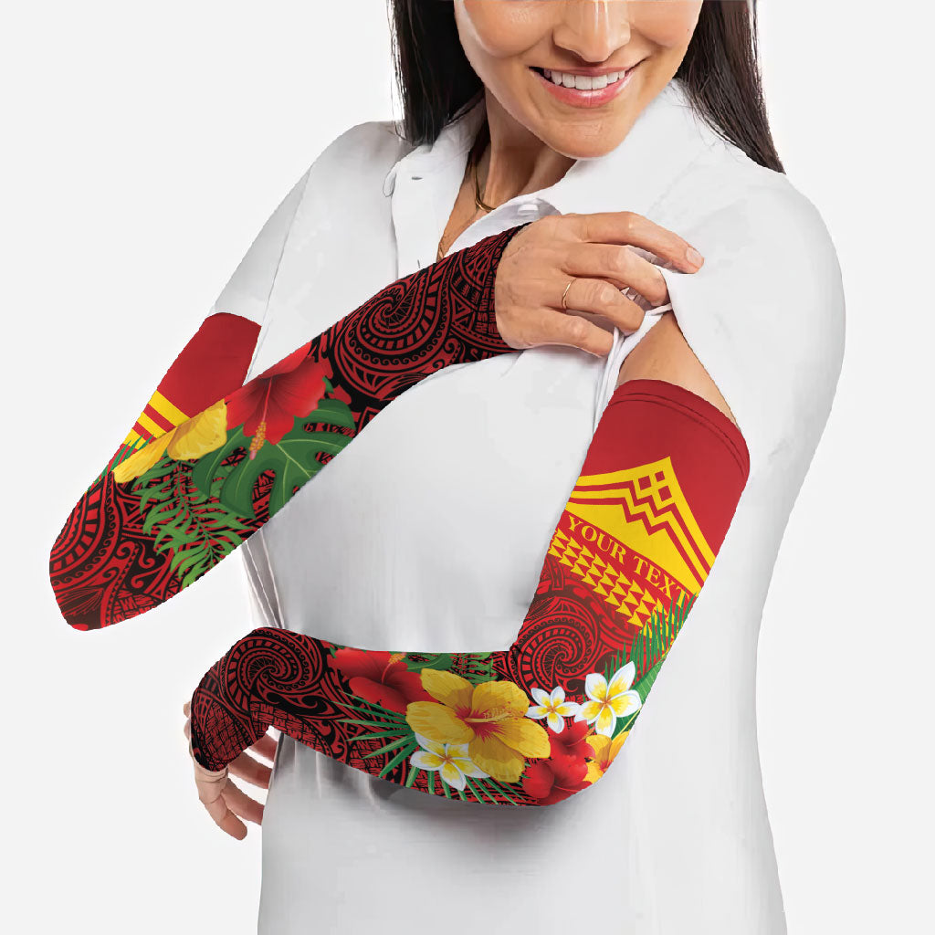 Hawaii Ku Kia'i Mauna Personalized Arm Sleeves Hibiscus Kakau Pattern