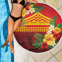 Hawaii Ku Kia'i Mauna Beach Blanket Hibiscus Kakau Pattern