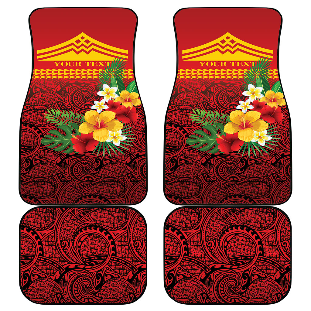 Hawaii Ku Kia'i Mauna Personalized Car Mats Hibiscus Kakau Pattern