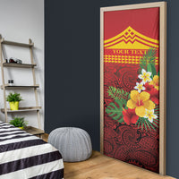 Hawaii Ku Kia'i Mauna Personalized Door Cover Hibiscus Kakau Pattern