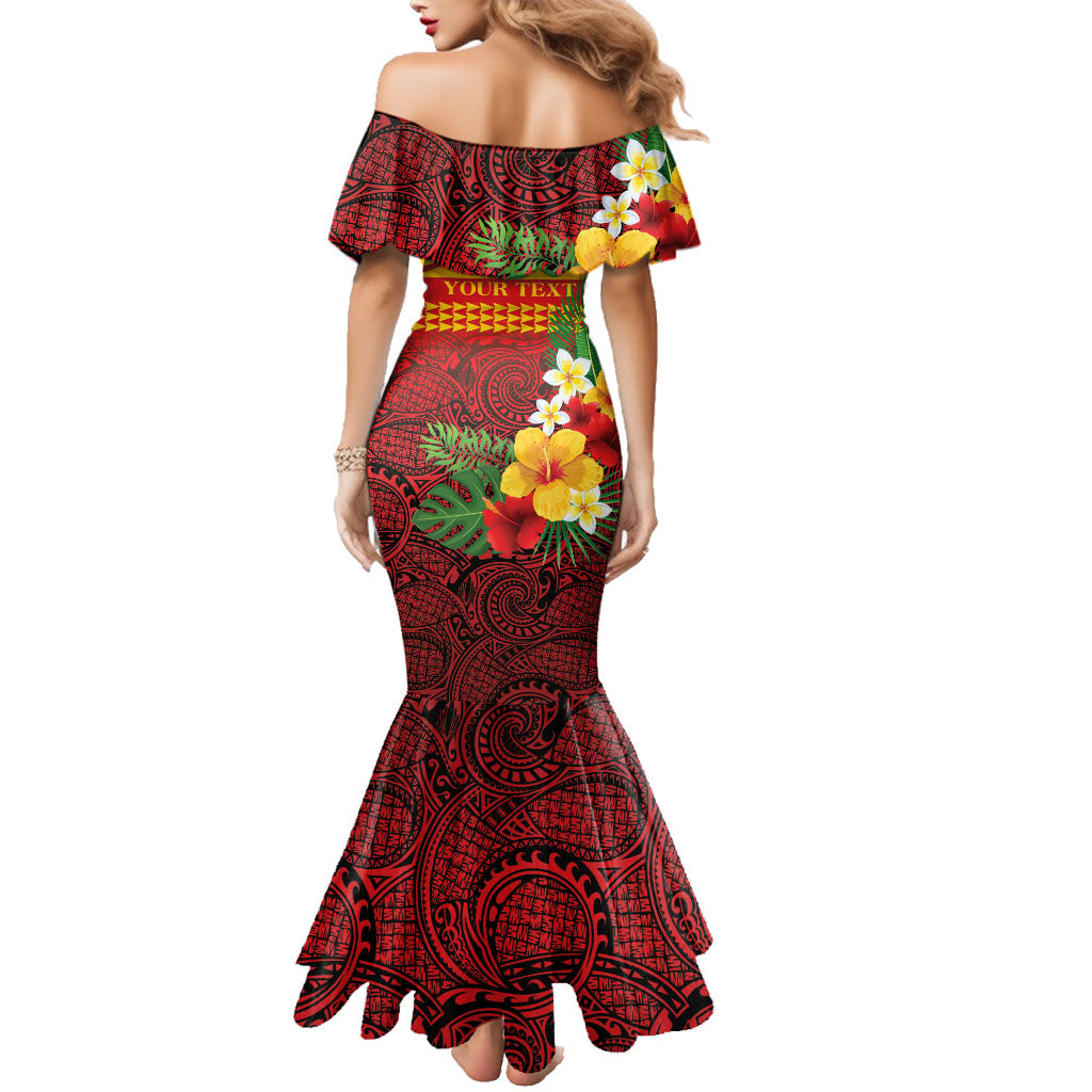 Hawaii Ku Kia'i Mauna Personalized Family Matching Mermaid Dress and Hawaiian Shirt Hibiscus Kakau Pattern