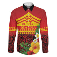 Hawaii Ku Kia'i Mauna Personalized Family Matching Off Shoulder Maxi Dress and Hawaiian Shirt Hibiscus Kakau Pattern