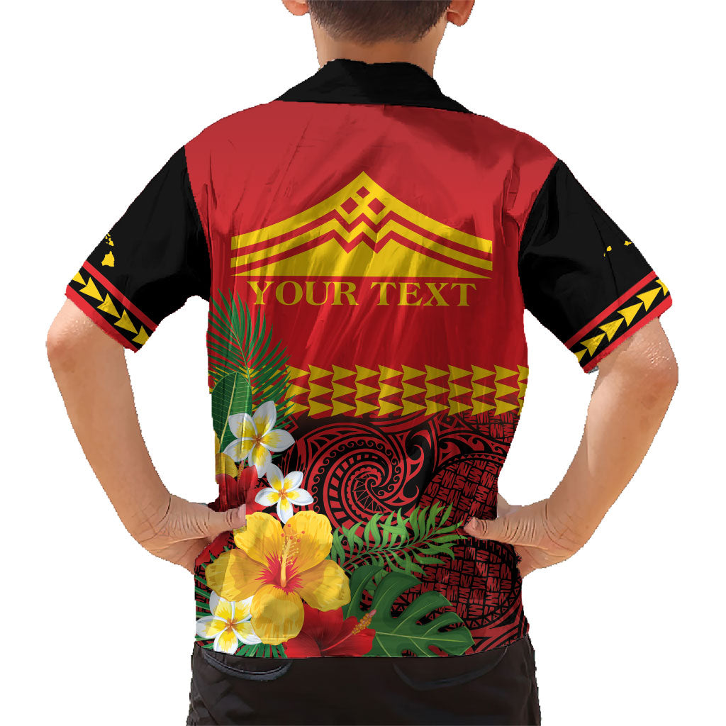Hawaii Ku Kia'i Mauna Personalized Family Matching Off Shoulder Short Dress and Hawaiian Shirt Hibiscus Kakau Pattern