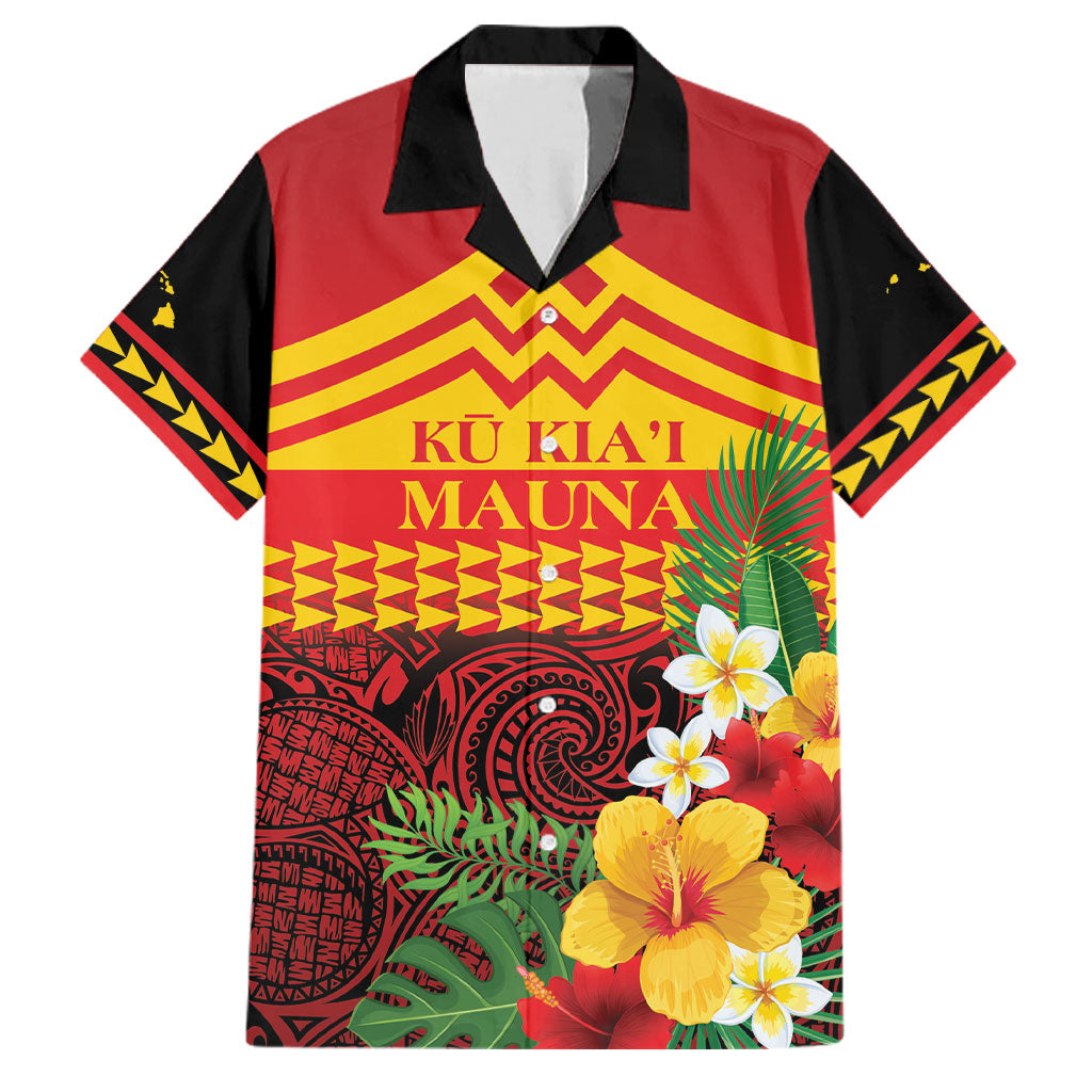 Hawaii Ku Kia'i Mauna Personalized Family Matching Puletasi and Hawaiian Shirt Hibiscus Kakau Pattern