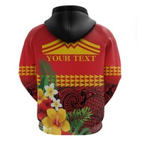 Hawaii Ku Kia'i Mauna Personalized Hoodie Hibiscus Kakau Pattern
