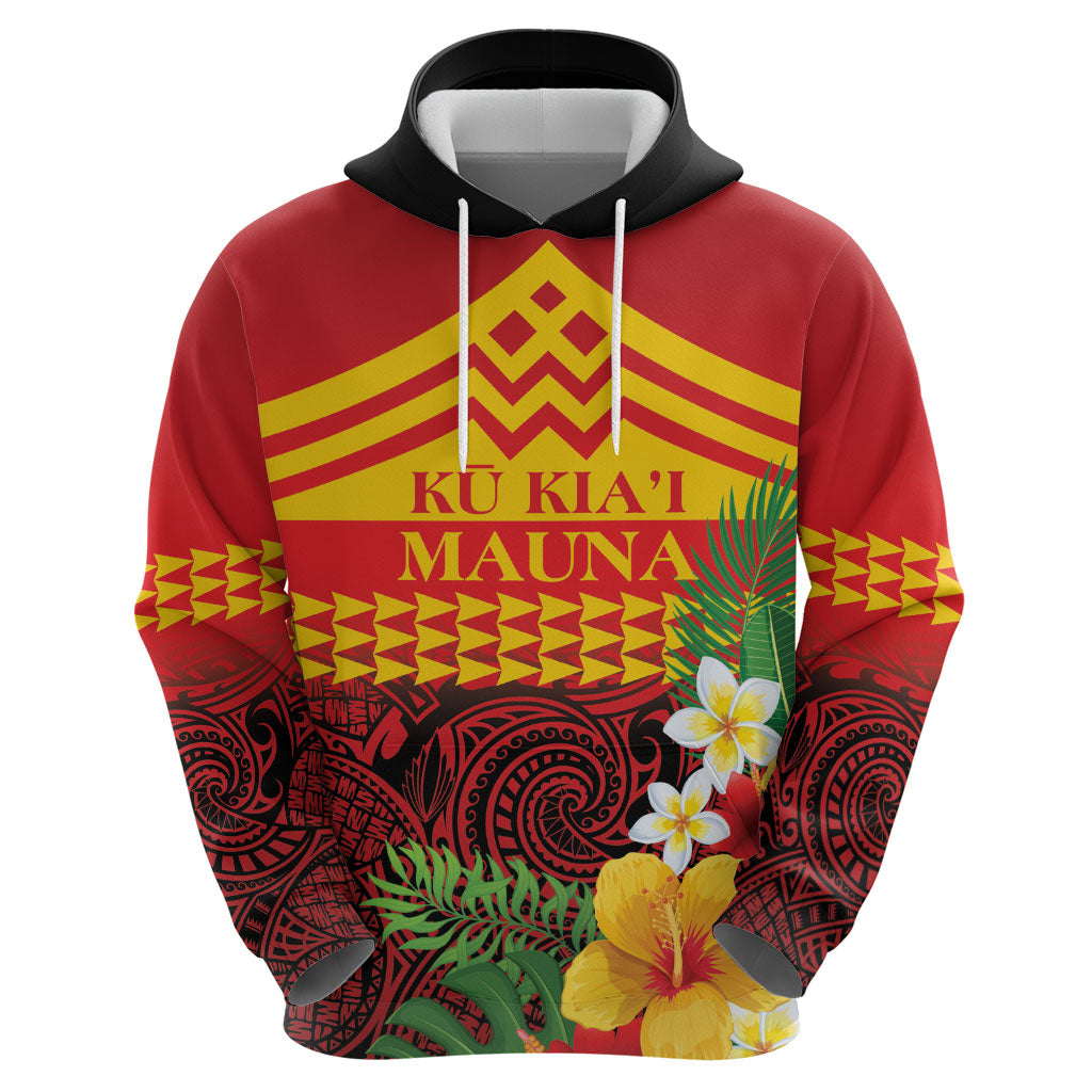 Hawaii Ku Kia'i Mauna Personalized Hoodie Hibiscus Kakau Pattern