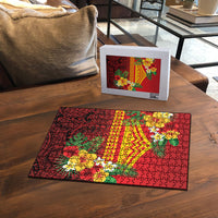 Hawaii Ku Kia'i Mauna Puzzle Hibiscus Kakau Pattern