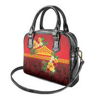 Hawaii Ku Kia'i Mauna Shoulder Handbag Hibiscus Kakau Pattern
