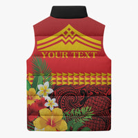 Hawaii Ku Kia'i Mauna Personalized Sleeveless Puffer Jacket Hibiscus Kakau Pattern