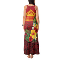 Hawaii Ku Kia'i Mauna Personalized Tank Maxi Dress Hibiscus Kakau Pattern