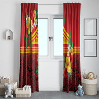 Hawaii Ku Kia'i Mauna Window Curtain Hibiscus Kakau Pattern