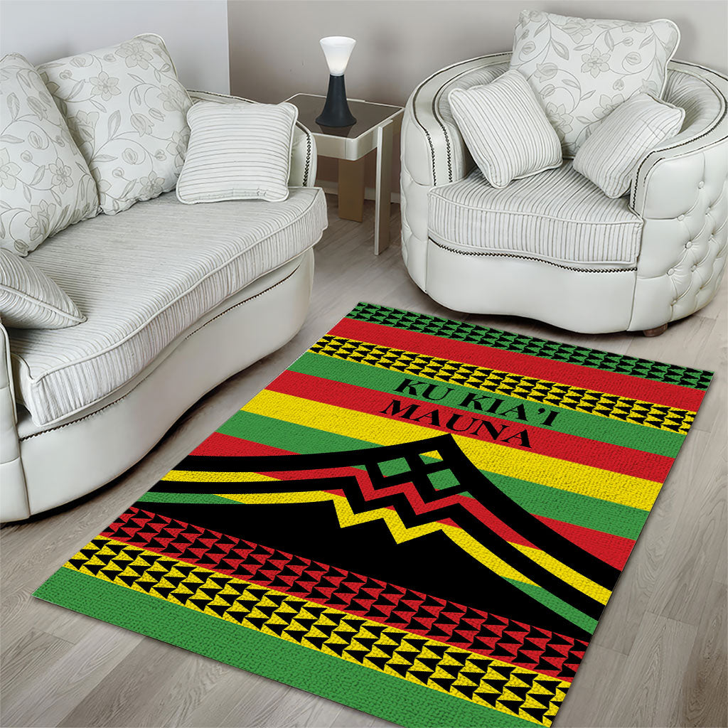Hawaii Ku Kia'i Mauna Area Rug Hawaiian Kanaka Maoli Motif