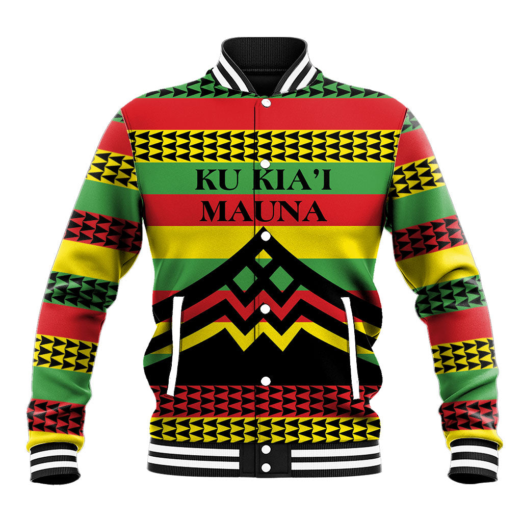 Hawaii Ku Kia'i Mauna Personalized Baseball Jacket Hawaiian Kanaka Maoli Motif