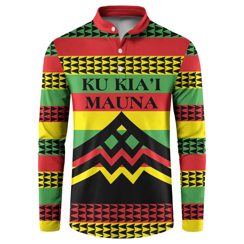 Hawaii Ku Kia'i Mauna Personalized Button Sweatshirt Hawaiian Kanaka Maoli Motif LT9 Green - Polynesian Pride