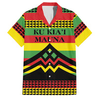 Hawaii Ku Kia'i Mauna Personalized Family Matching Off The Shoulder Long Sleeve Dress and Hawaiian Shirt Hawaiian Kanaka Maoli Motif