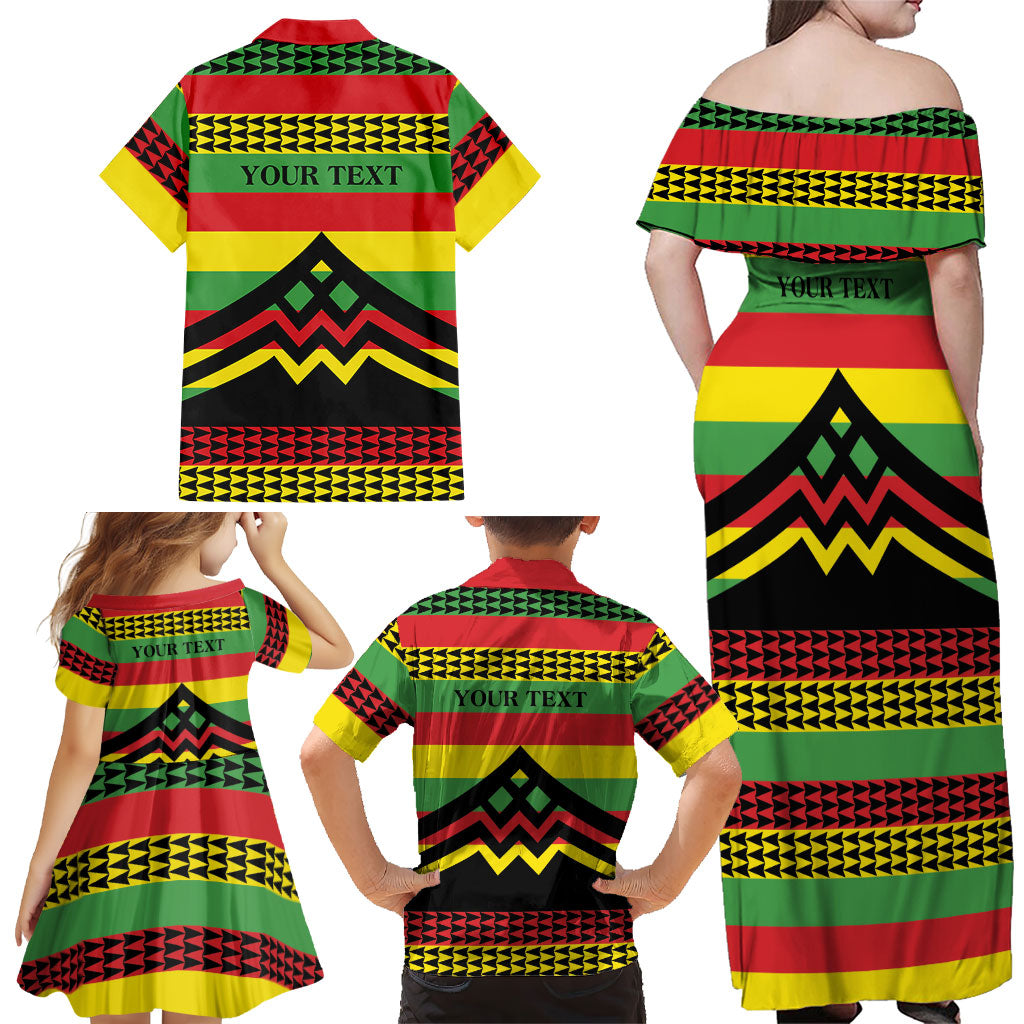 Hawaii Ku Kia'i Mauna Personalized Family Matching Off Shoulder Maxi Dress and Hawaiian Shirt Hawaiian Kanaka Maoli Motif