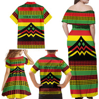 Hawaii Ku Kia'i Mauna Personalized Family Matching Off Shoulder Maxi Dress and Hawaiian Shirt Hawaiian Kanaka Maoli Motif