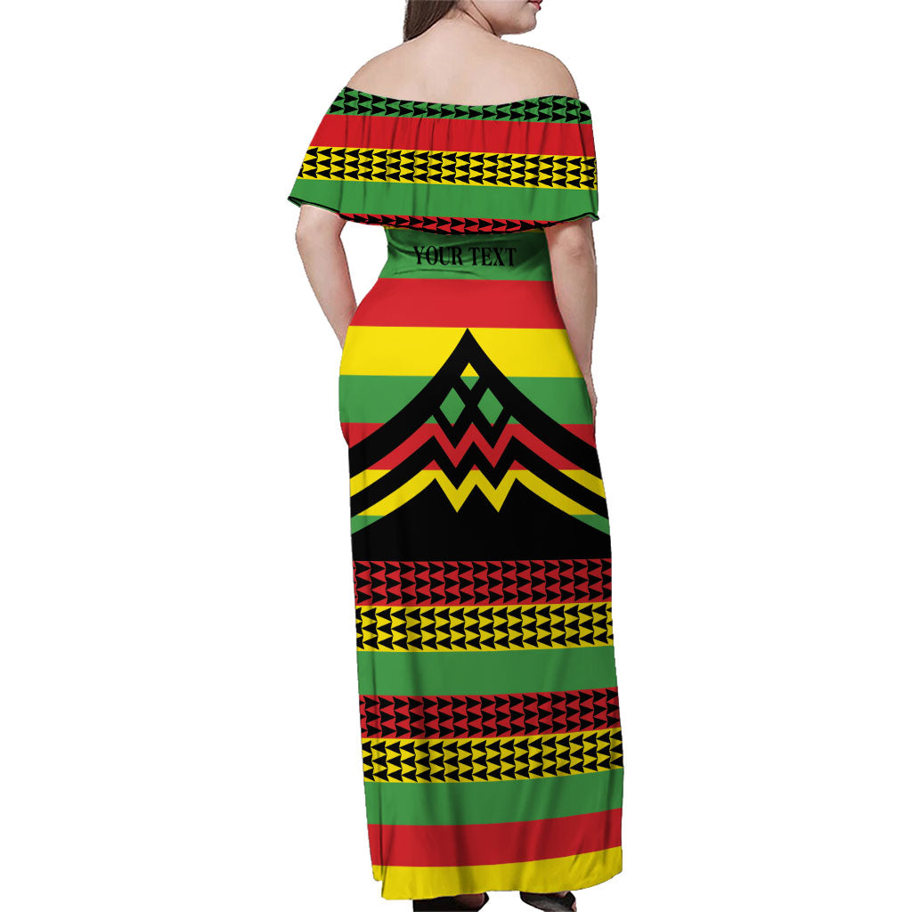 Hawaii Ku Kia'i Mauna Personalized Family Matching Off Shoulder Maxi Dress and Hawaiian Shirt Hawaiian Kanaka Maoli Motif