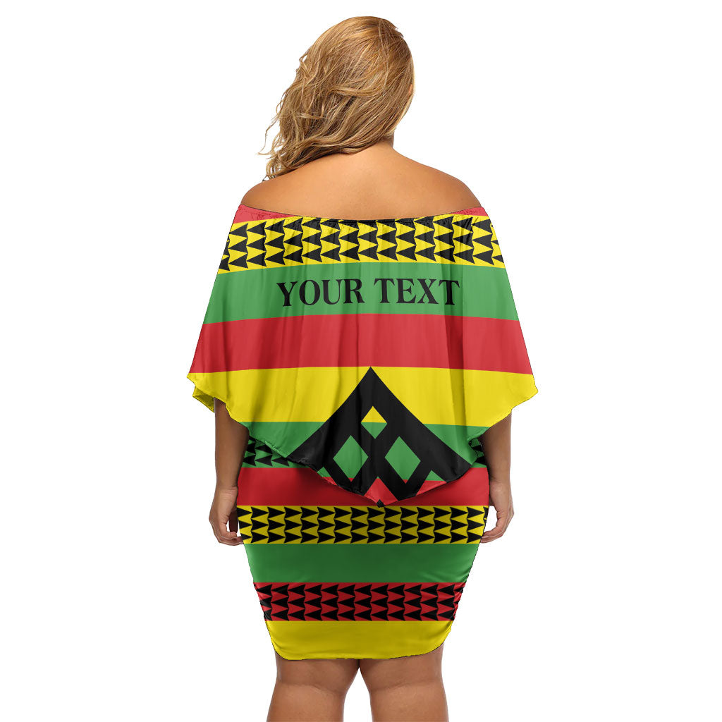 Hawaii Ku Kia'i Mauna Personalized Family Matching Off Shoulder Short Dress and Hawaiian Shirt Hawaiian Kanaka Maoli Motif
